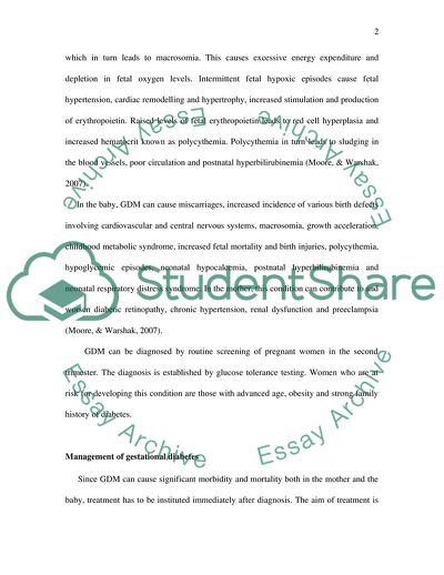 Diet in Gestational Diabetes
