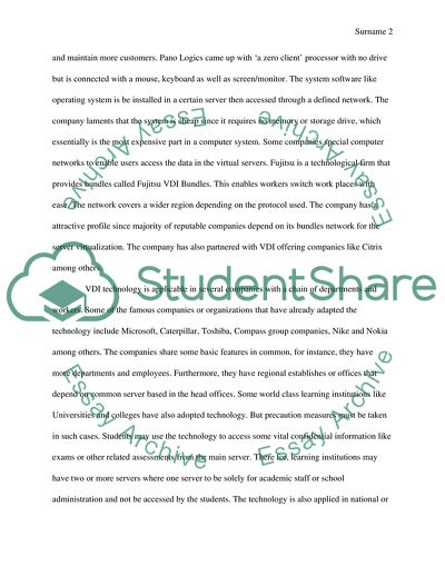 Virtualize Desktop Infrastructure in the Work Environment