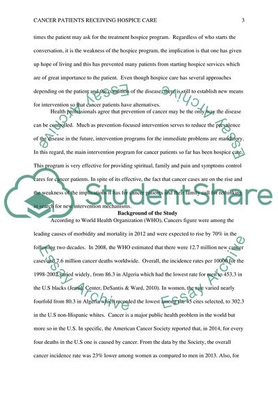 Cancer Patients Receiving Hospice Care