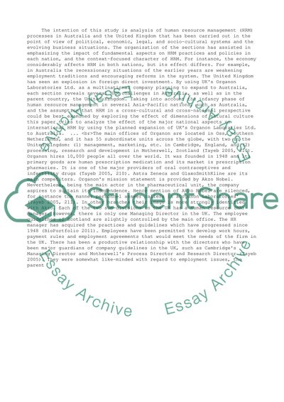 Analyse the human resource issue relevant to an organization intending to expand into the global market