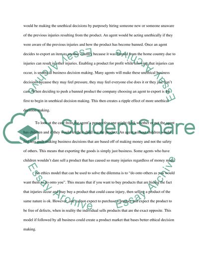 Ethical Decision Making on Product Market