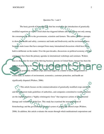 Food Security in Global setting