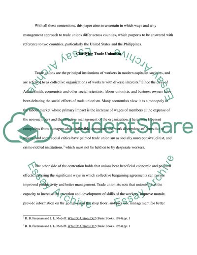 Management Approach and Trade Unionism in the Philippines