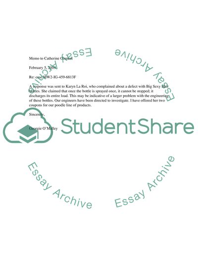 Claim/response letter