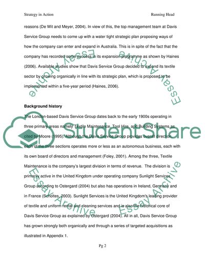 Strategy in Action: Davis Service Group