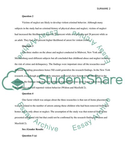 NIJ Cycle of Violence Study