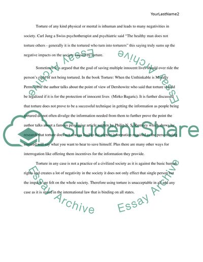 Should Use of Torture Be Permittable