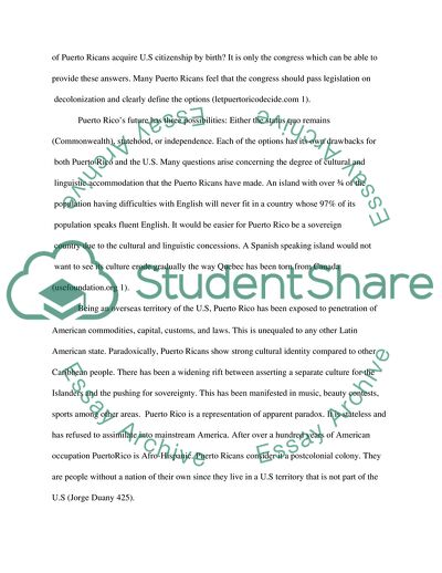 Puerto Rico be an Independent Nation, Rather than Being a Territory of the US