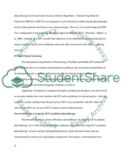 Cerebral Palsy in Saudi Pediatric Physiotherapy
