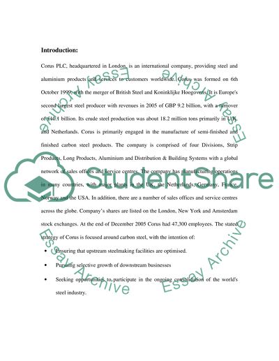 Corus in a Nutshell: Corporate Responsibility Business Principles