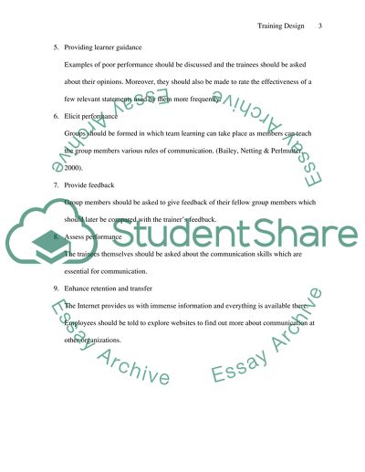 A Training Design for Communication