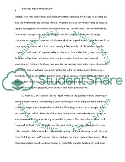 Philosophy: Cyber Ethics