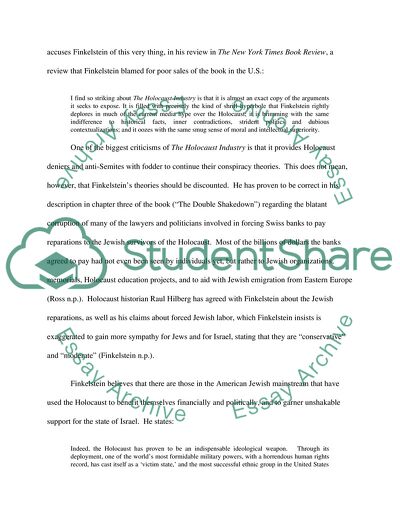 Norman Finkelsteins The Holocaust Industry