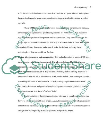 The Risks of Implementing Geoengineering Technologies
