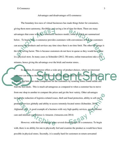 Advantages and Disadvantages of E-Commerce