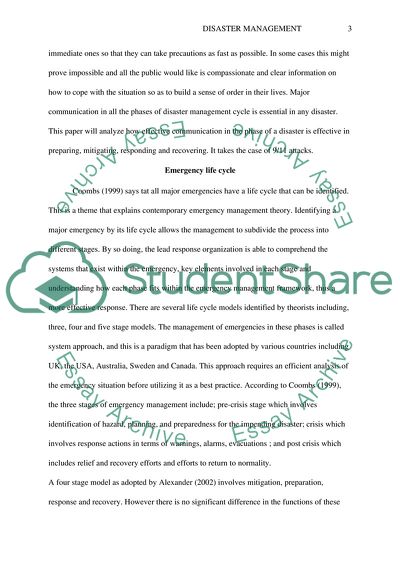 Dealing with Disaster