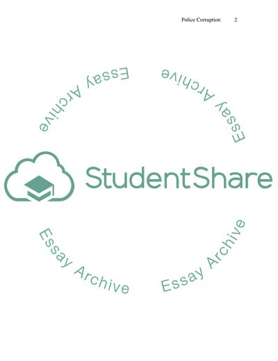 Police Corruption Related to Drug Trafficking