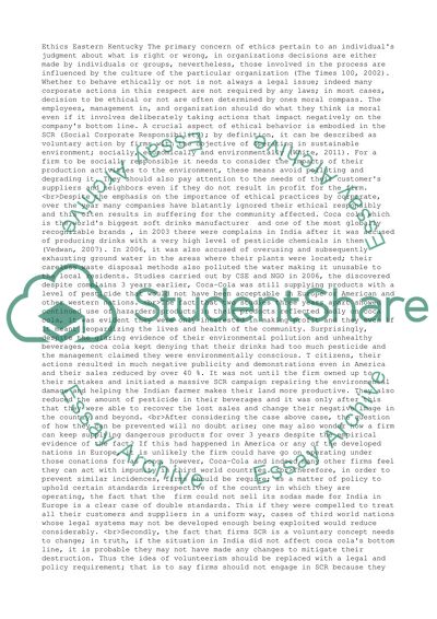 Ethics in Eastern Kentucky University