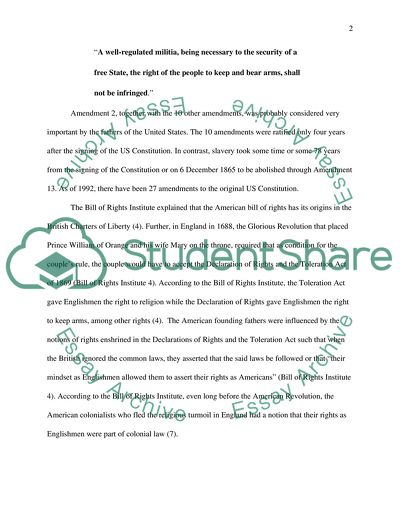 2nd amendment - the right to bare arms- US Constitution