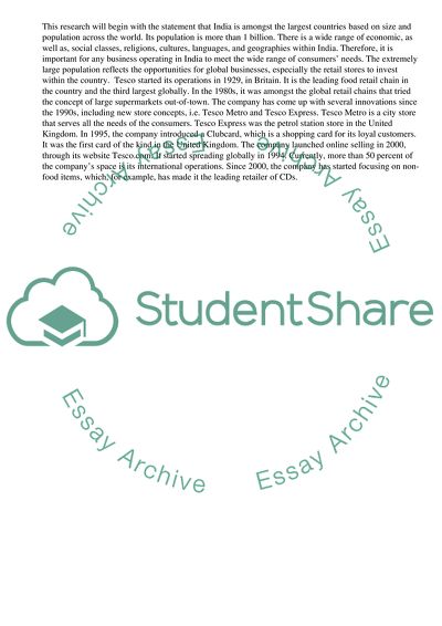 Tesco in India: Its Joint Venture with Tata