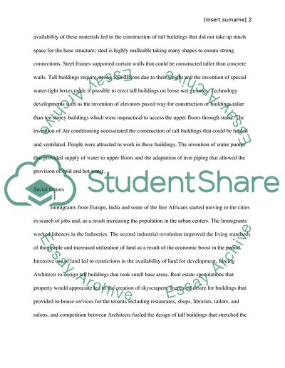 The Activities of the People in the Cities during the Period of the Creation of the Skyscrapers