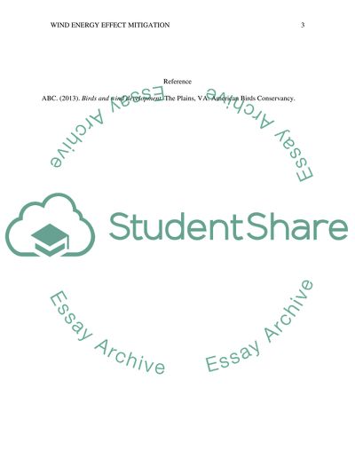 Wind energy effect mitigation