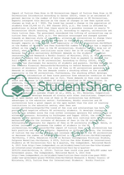 TOPIC: Impact Of Tuition Fees Rise On Student Enrolments In UK Universities