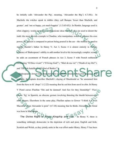 Cultural Context of Henry V, Macbeth, As You Like It, Romeo & Juliet, Hamlet