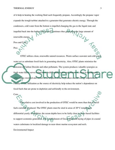 Ocean Thermal Energy Conversion
