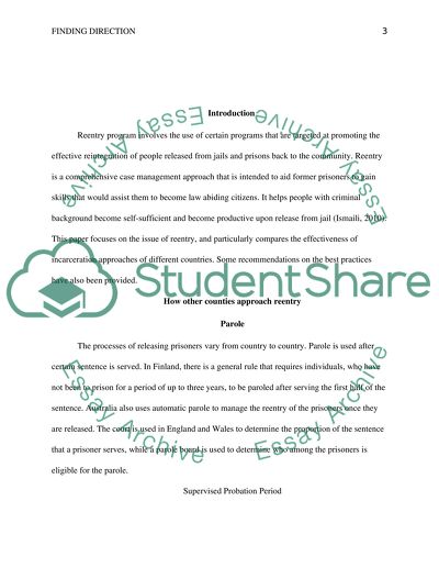 How Other Countries Approach Reentry. Whether Their Approaches are More Successful