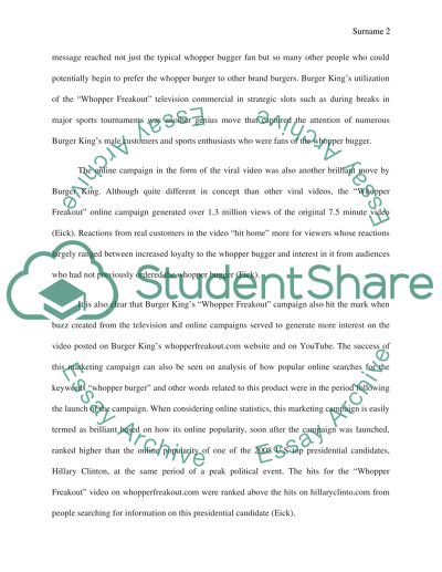 Essay on burger king picture