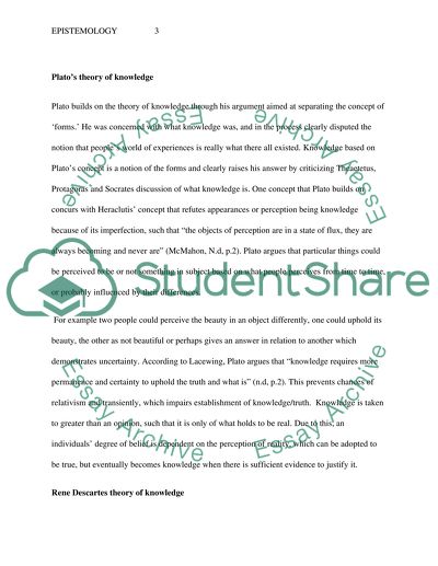 Epistemology: a Comparison of the Concepts of Knowledge