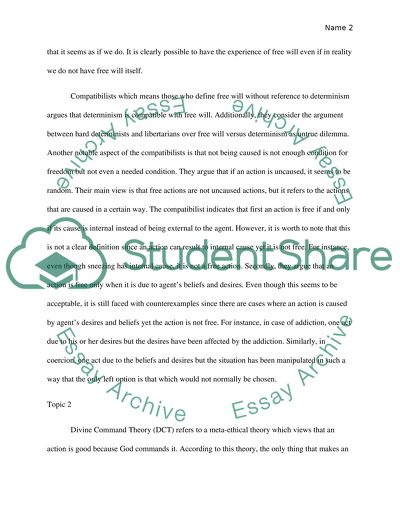 FreeWill and Determinism