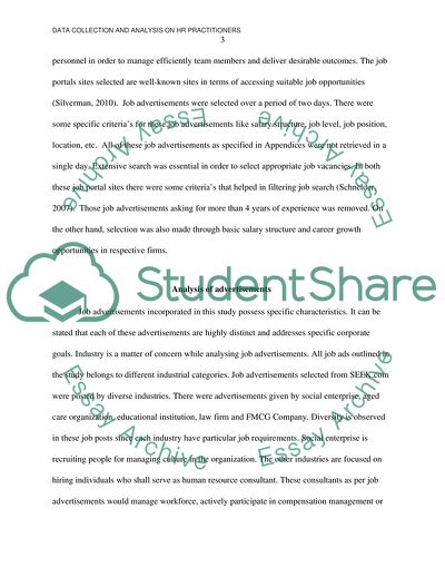 Data Collection and Analysis on Human Resources Practitioners