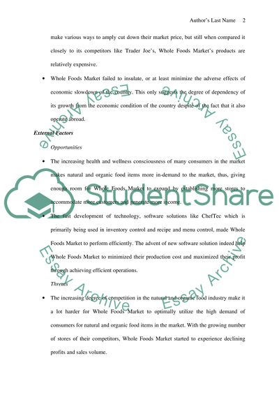 Management Analysis for Whole Foods Market