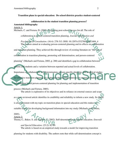 Transition Plans in Special Education