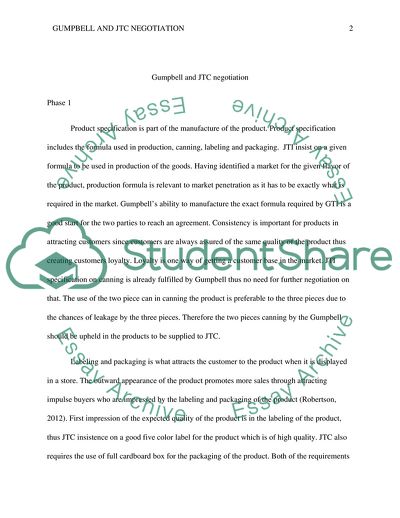 Gumpbell and JTC Negotiation