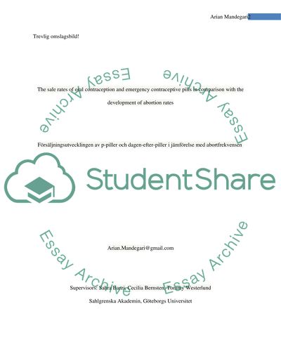 The Sale Rates of Oral Contraception and Emergency Contraceptive Pills