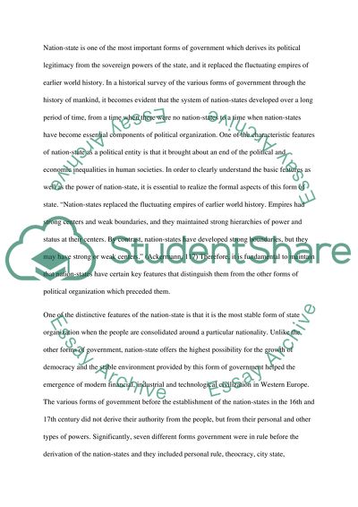 The key features that distinguish nation-states from other forms of political organization