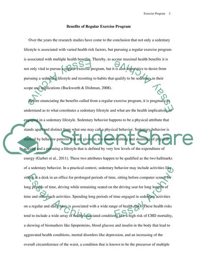 Benefits of Regular Exercise Program