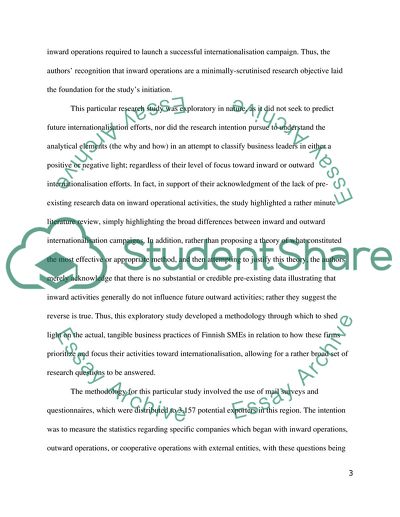 Internationalization consideration, focus on SMEs and/or on firms from developing economies