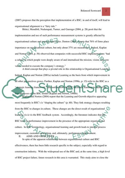 Balanced Scorecard and Capability in Construction Industry in Saudi Arabia