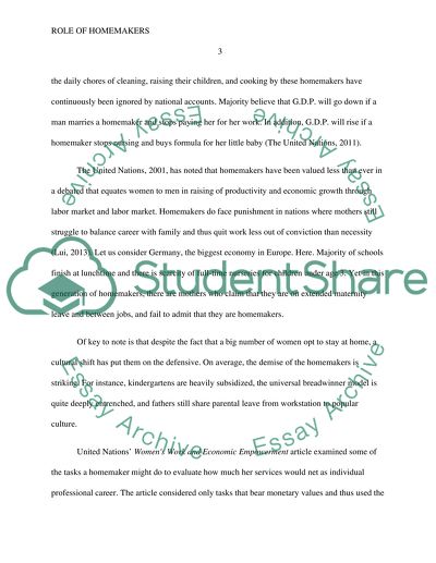 Role of Homemakers, Women Role in Families and Workplaces