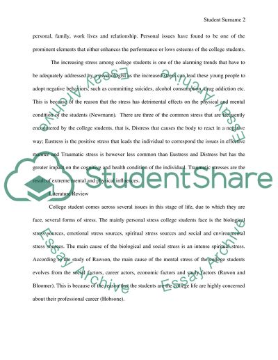 Personal Stress Students Go Through