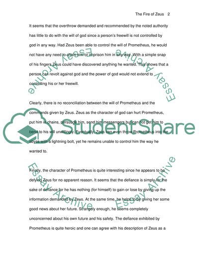 The Analysis of Prometheus Bound