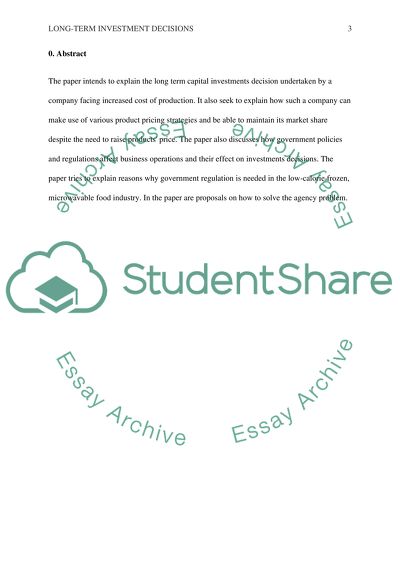Managerial Economics Decision: Long-Term Investment Decisions