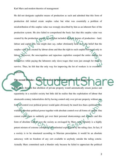 Management in Society - Karl Marx