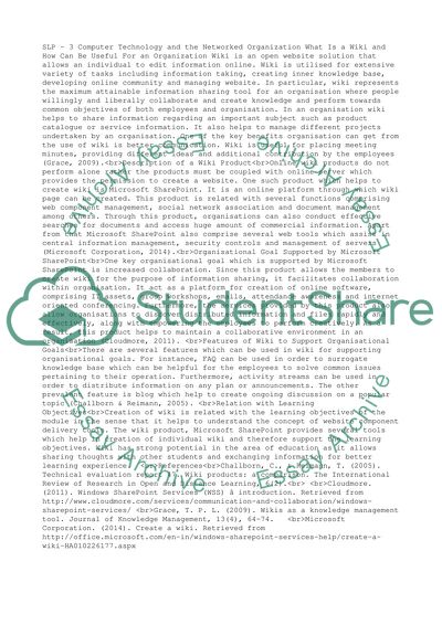 SLP - 3 Computer technology and the networked organization