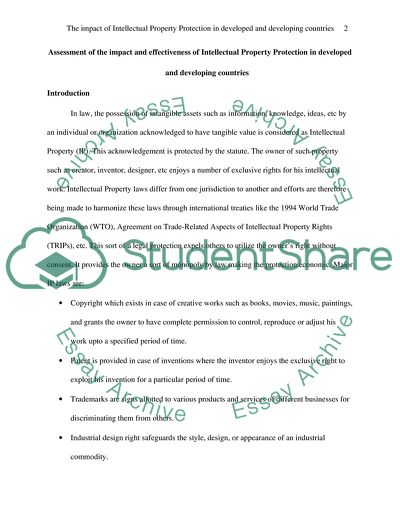 The Impact of Intellectual Property Protection in Developed Countries