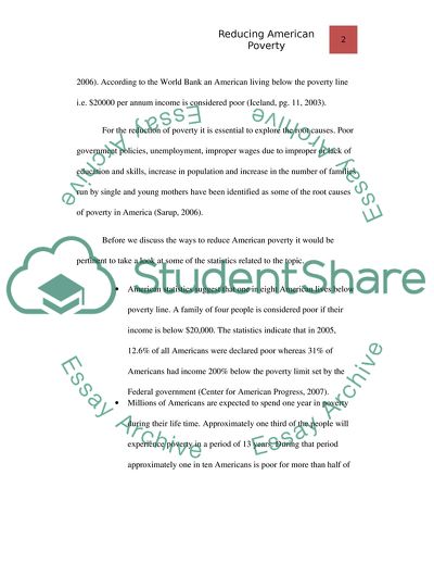 Reducing American Poverty